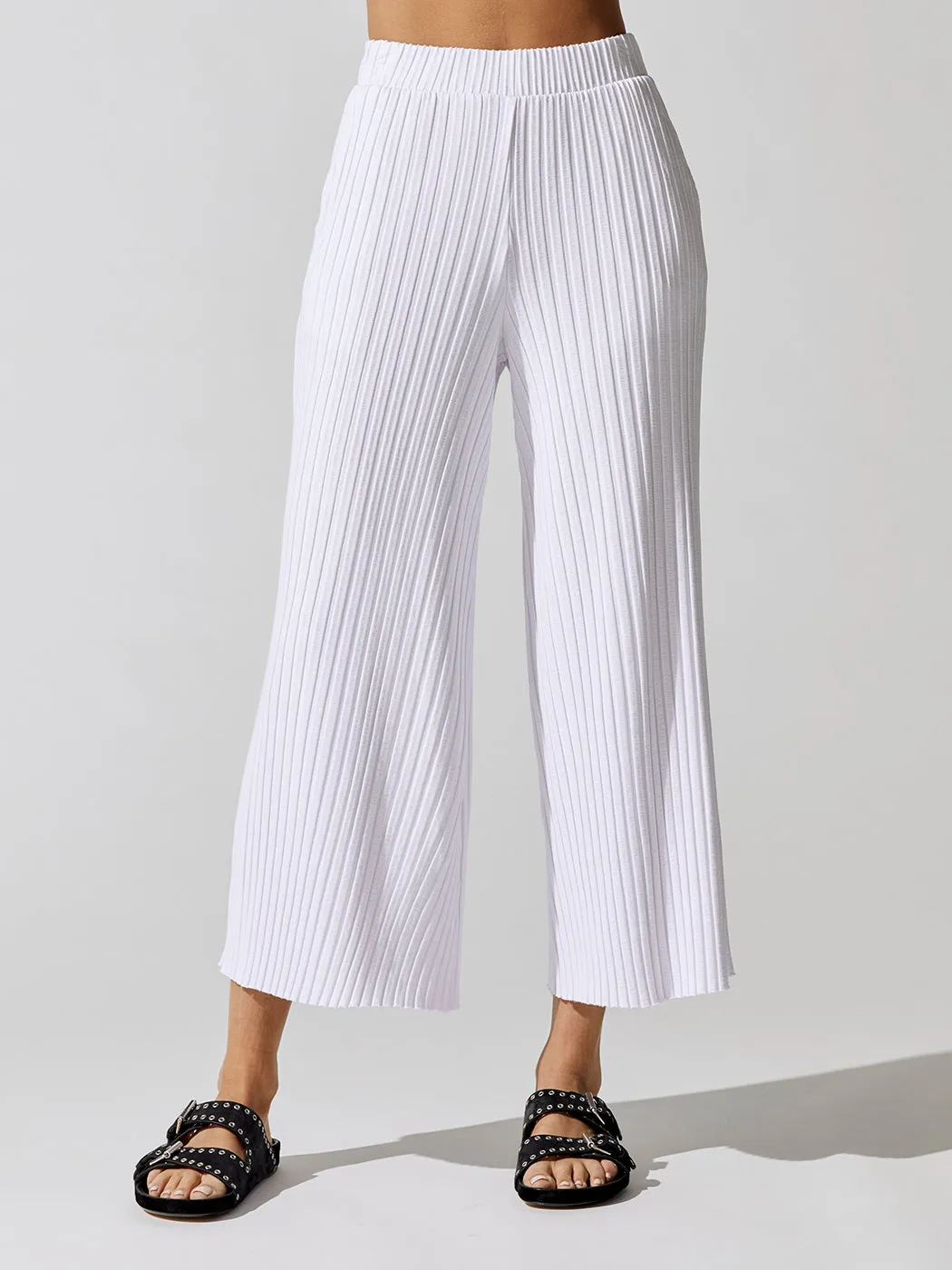 12 x 12 Siro Rib Palazzo Trouser - White