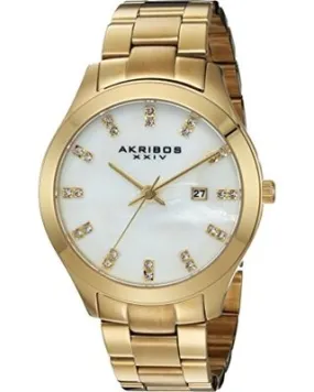 Akribos Xxiv Mother of Pearl Gold-tone Ladies Watch AK954YG