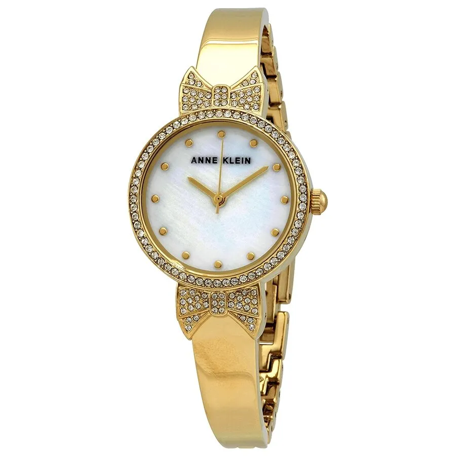 Anne Klein Mother of Pearl Dial Quartz Ladies Watch and Bracelet Set AK/3362GBST