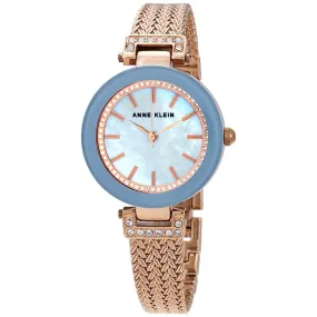 Anne Klein Quartz Blue Mother of Pearl  Dial Ladies Watch 1906LBRG