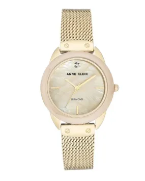 Anne Klein Tan Mother of Pearl Dial Ladies Watch AK/3258TNGB