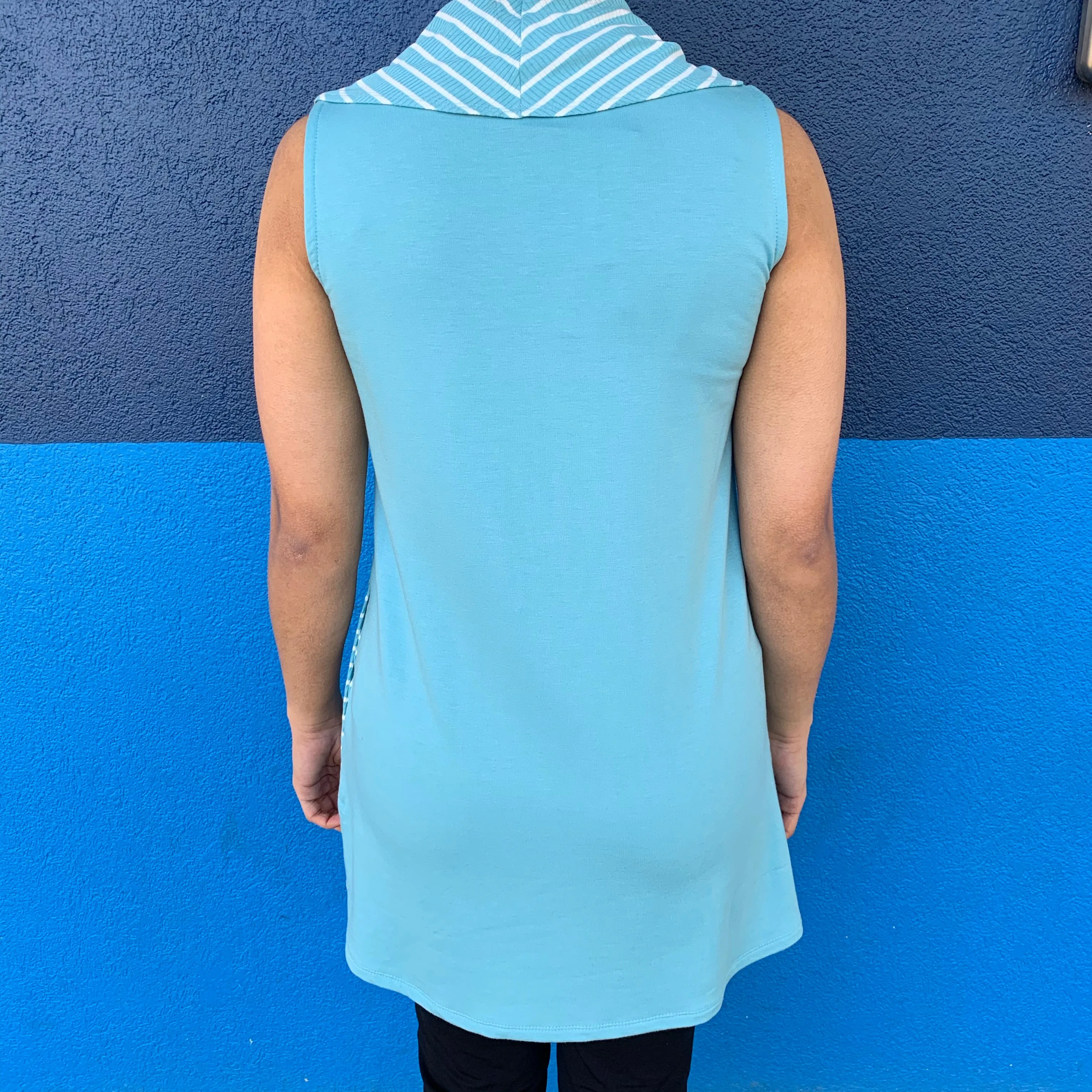 Aquatic Stripe Sleeveless Tunic w/ Pockets