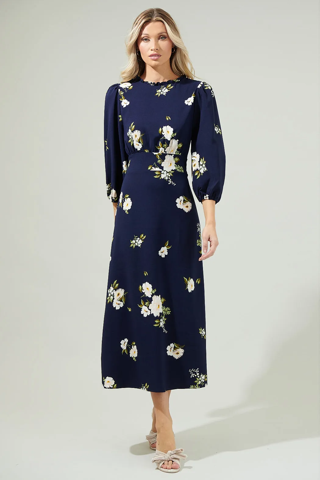 Arlene Floral Smocked Midi Dress