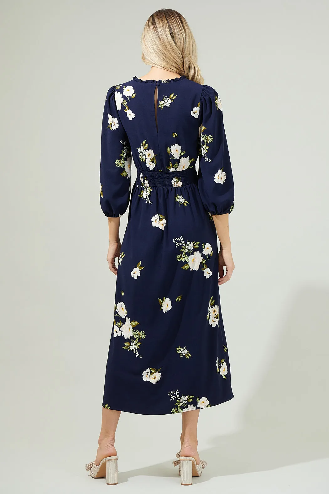 Arlene Floral Smocked Midi Dress