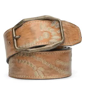 Bed Stu Mohawk Belt in Tan Rustic White Genuine Leather A200038-TRWB