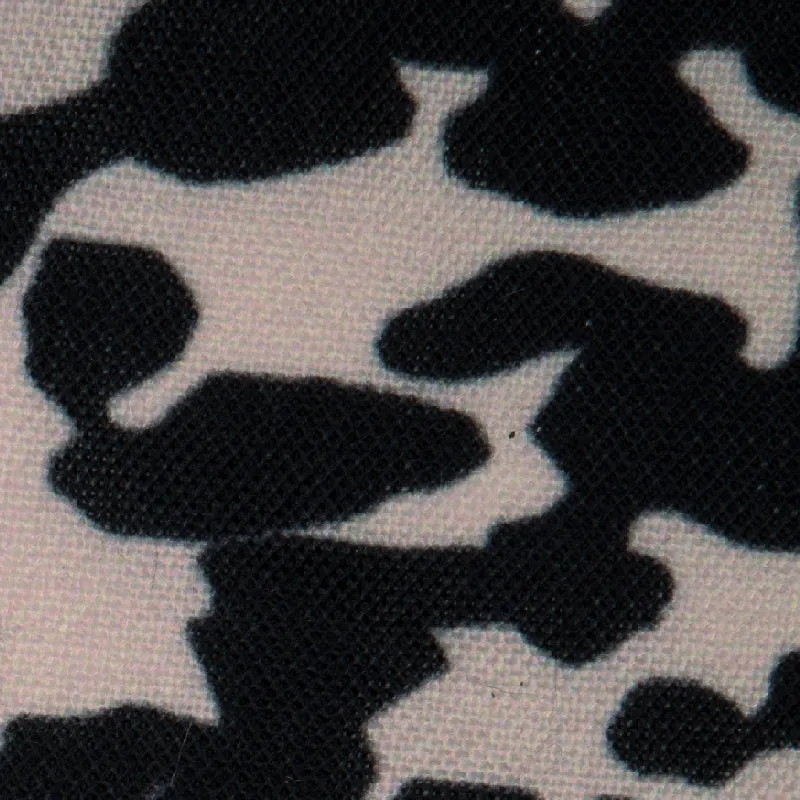 Black And Beige Animal Digital Print Rayon Fabric