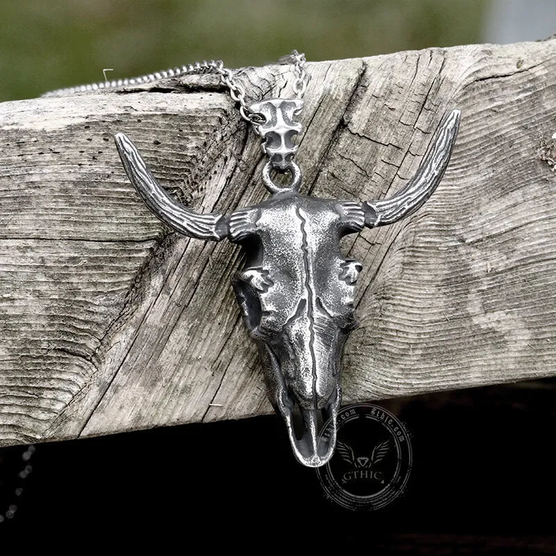 Bull Skull Head Stainless Steel Pendant