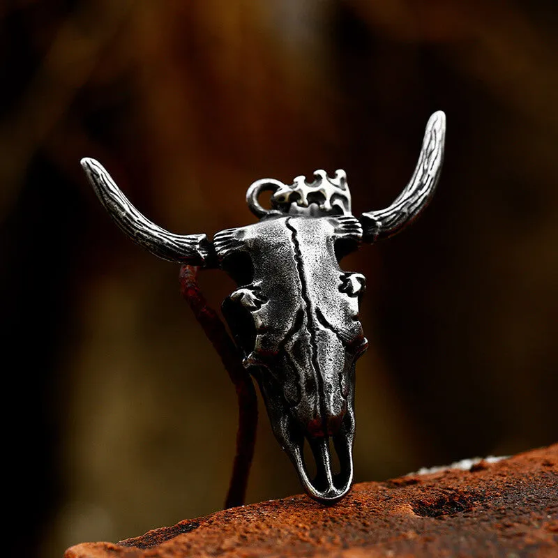 Bull Skull Head Stainless Steel Pendant