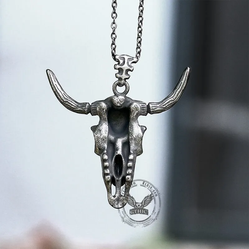 Bull Skull Head Stainless Steel Pendant