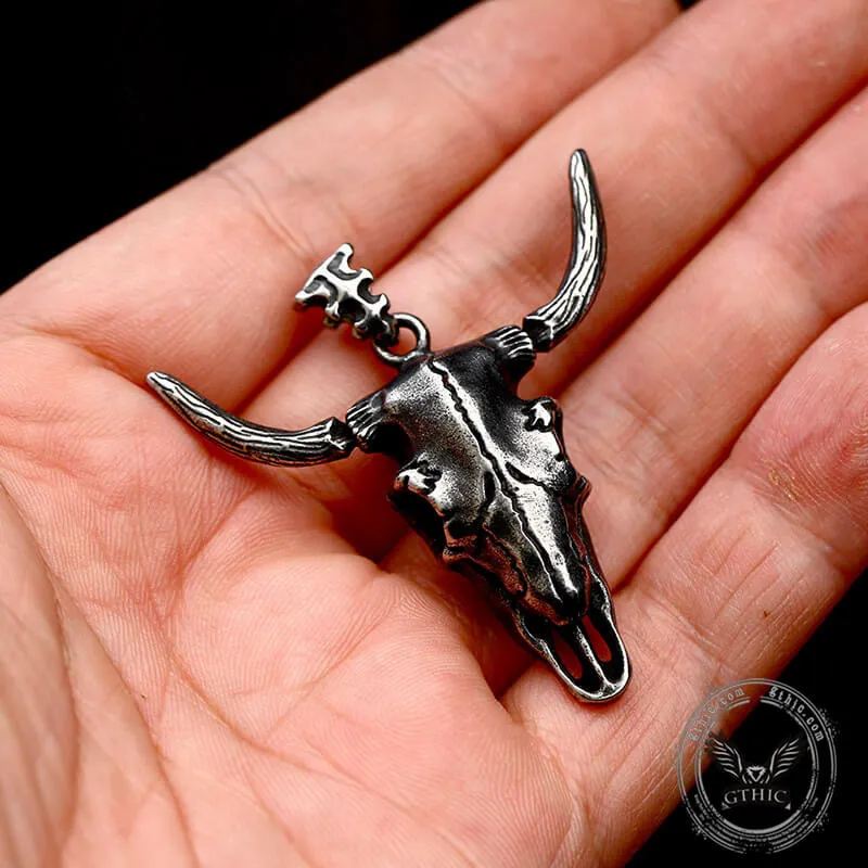 Bull Skull Head Stainless Steel Pendant