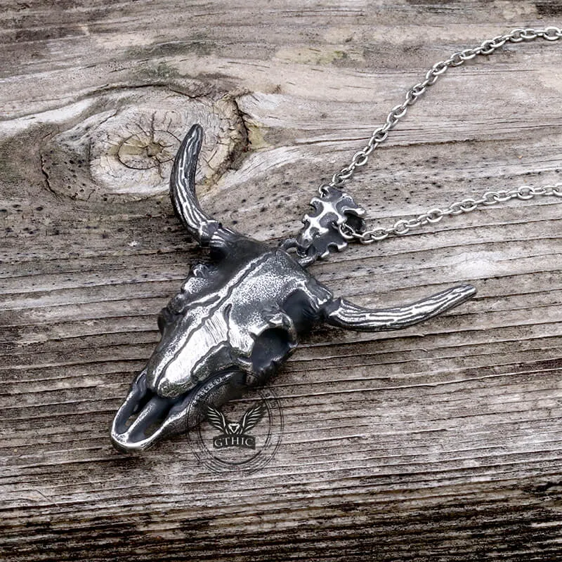 Bull Skull Head Stainless Steel Pendant