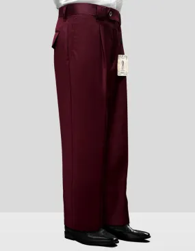 BURGUNDY WIDE LEG DRESS PANTS