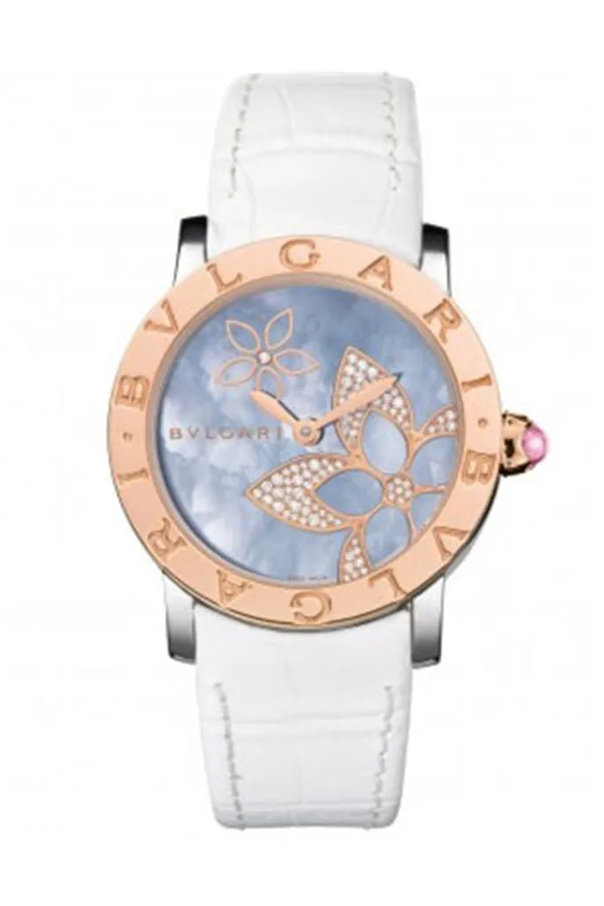 Bvlgari Bulgari Bulgari Watch Blue Mother-Of-Pearl Dial 33mm Steel And Pink Gold Case -