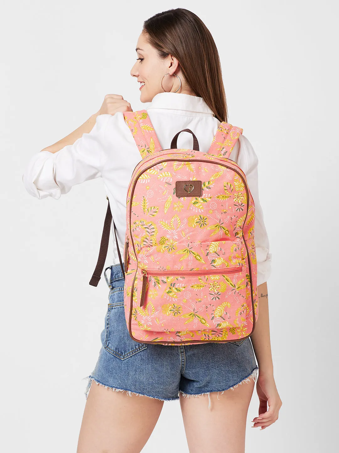 Caprese Hazel Laptop Backpack Large Coral