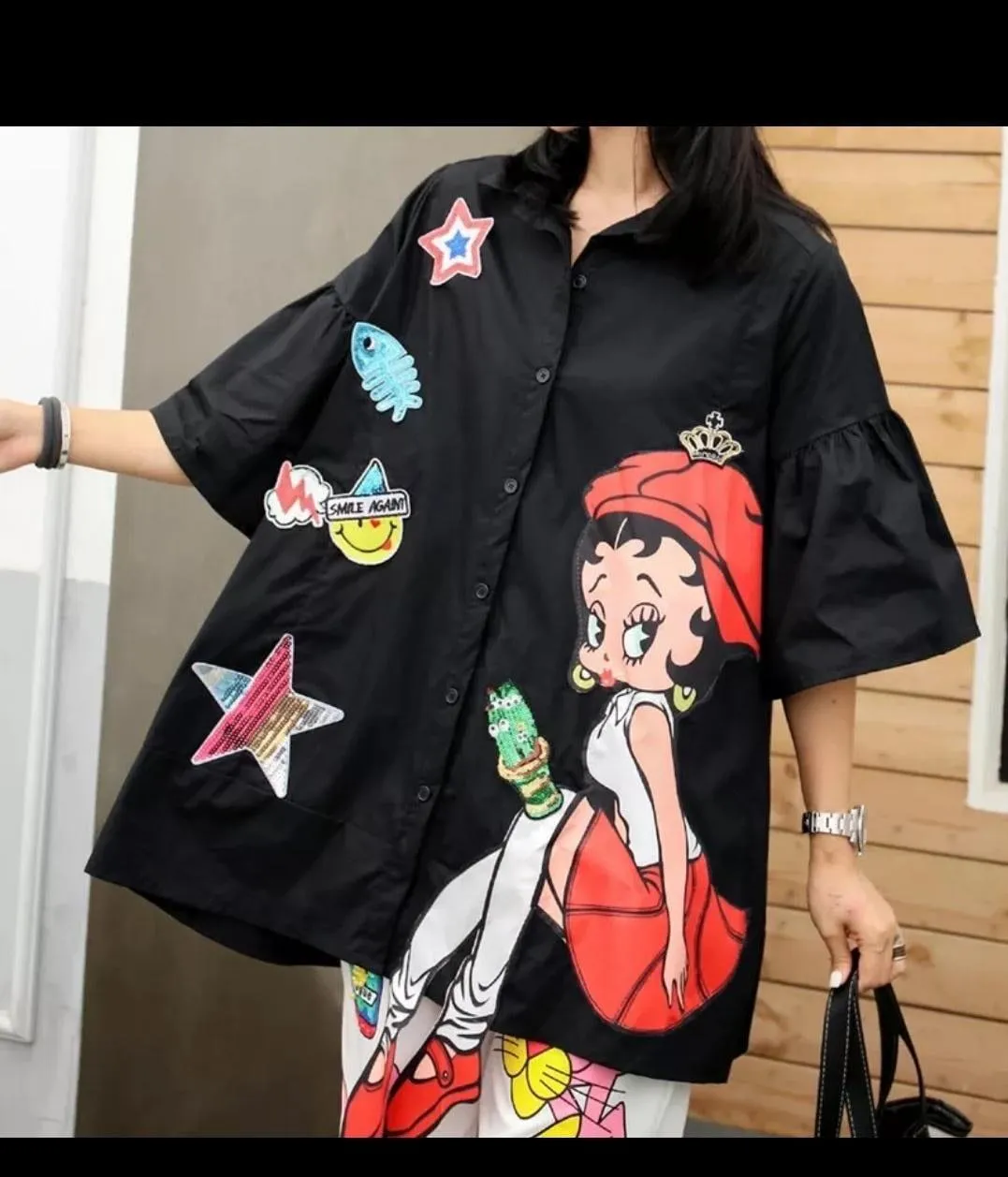 Cartoon Funky Shirt Dress