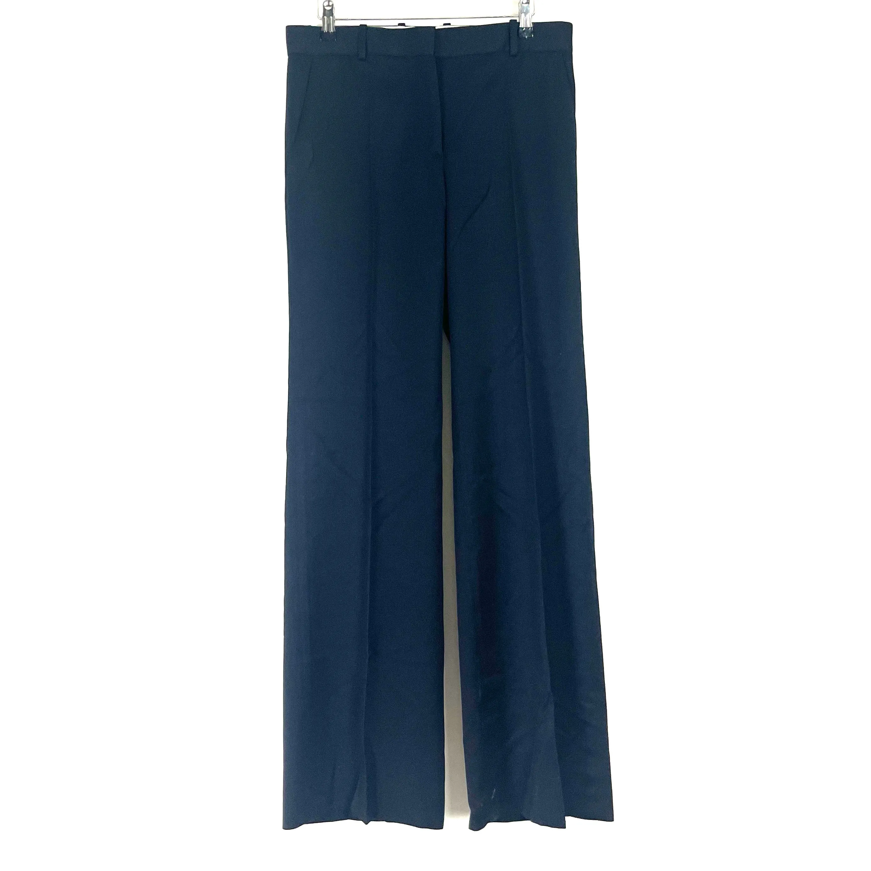 Celine Navy Wool Silk & Cashmere Wide Leg Trousers S