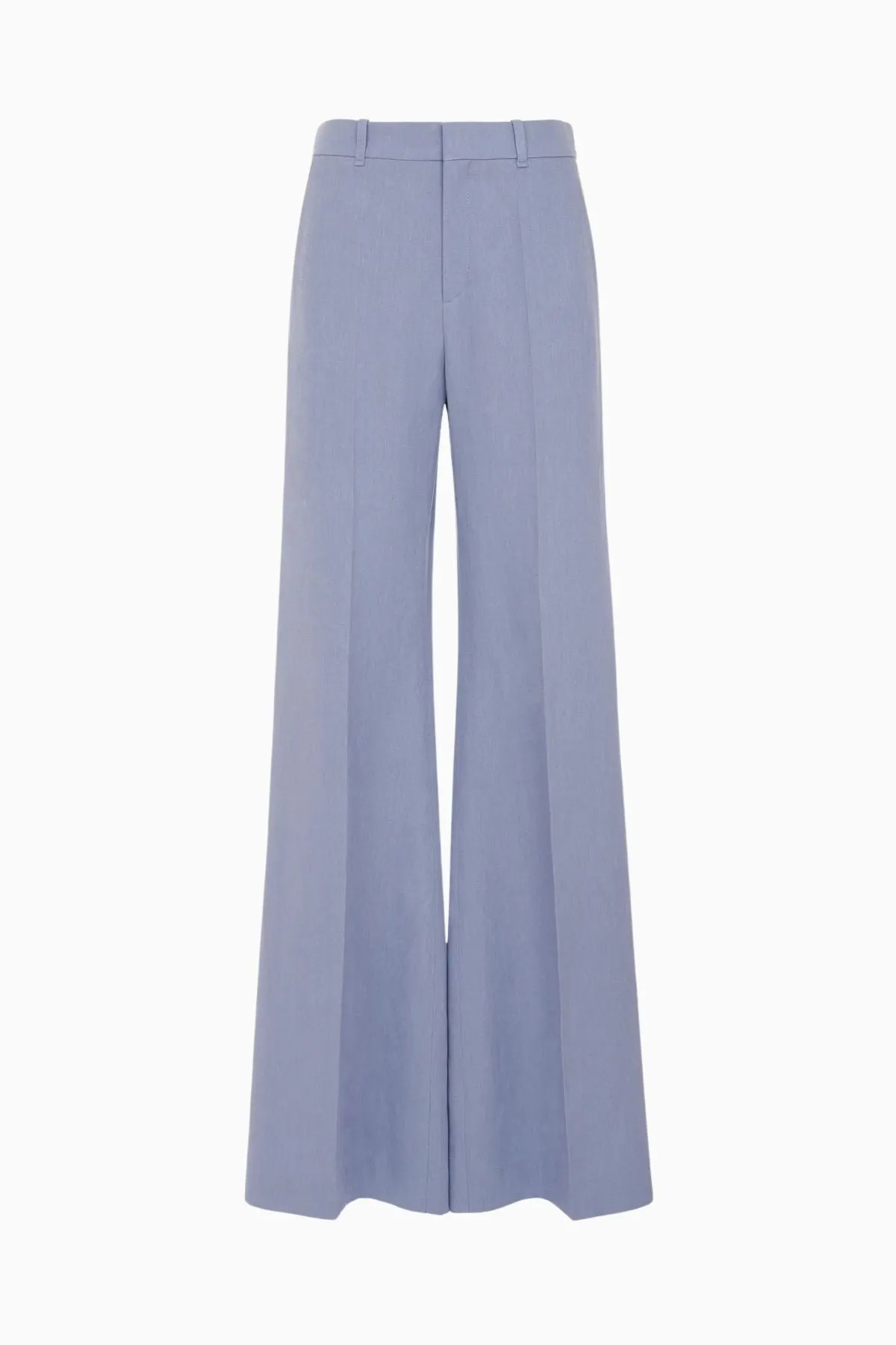 Chloé Linen Canvas Wide Leg Pant - Pebble Blue