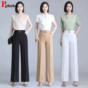 Classic Chiffon High Waist Wide Leg Pants