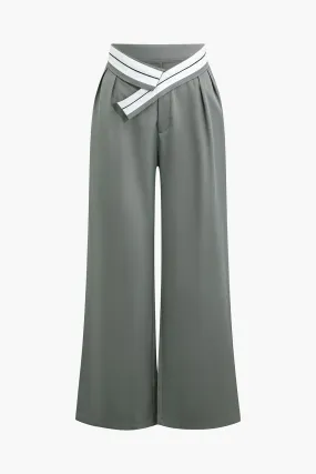 Color Block Wide Leg Trousers