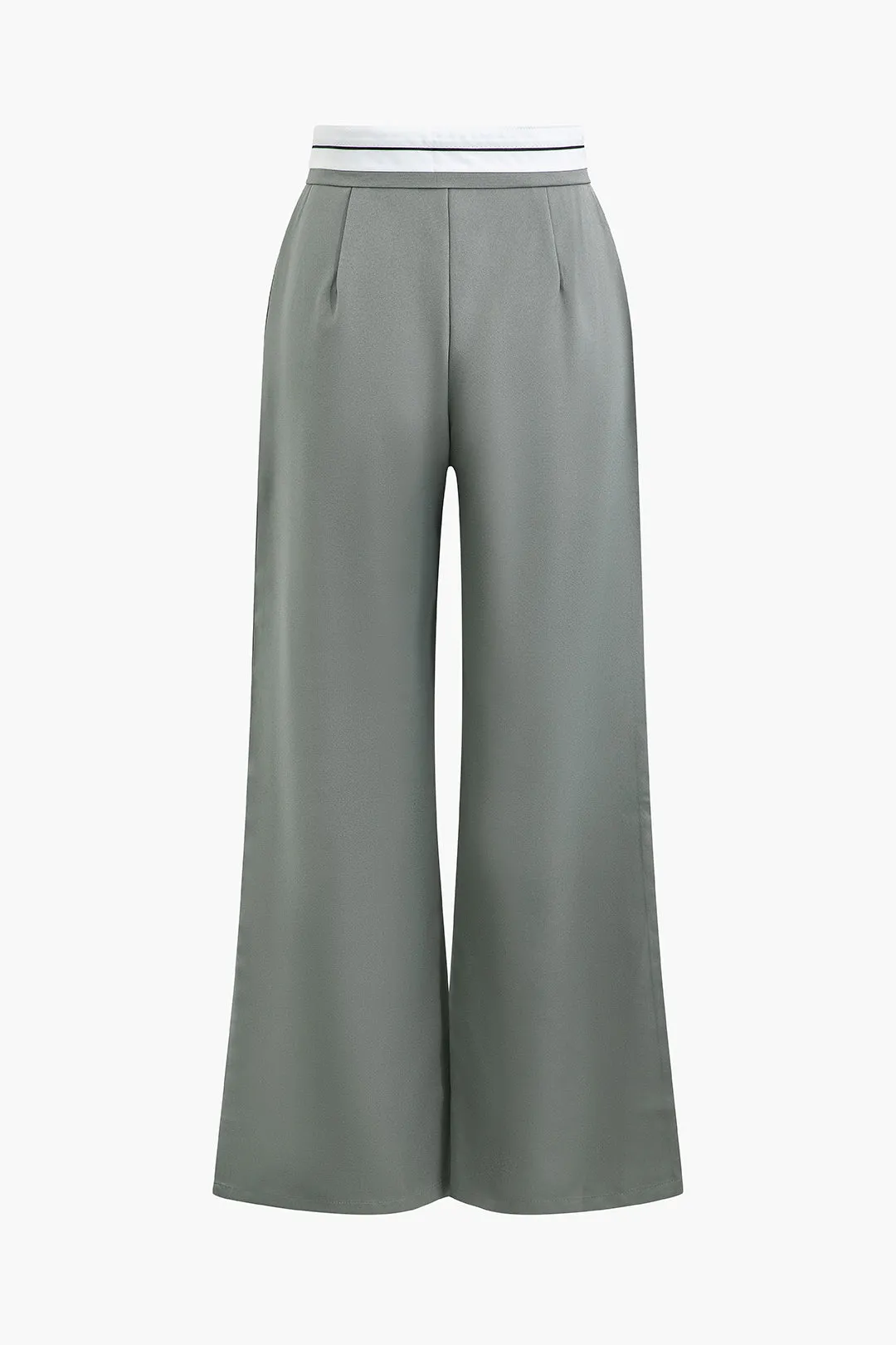 Color Block Wide Leg Trousers