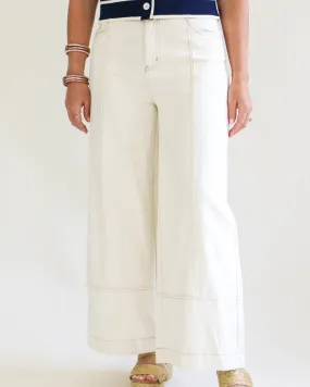 Cream Wide Leg Pants