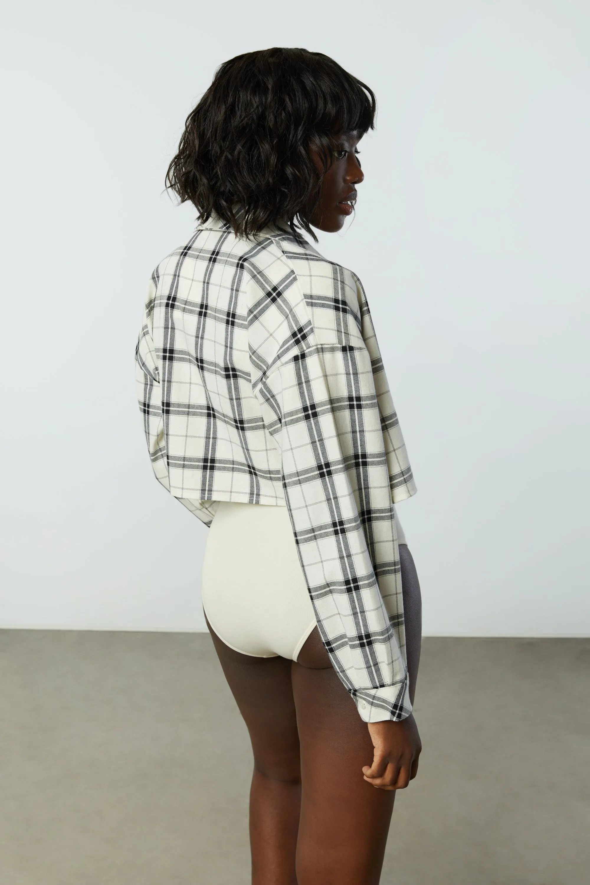 CROPPED PLAID SHIRT