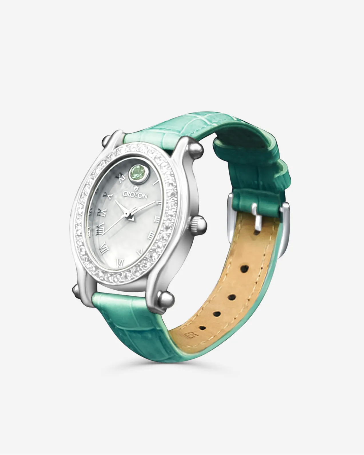 Croton Ladies "Ballroom" Birthstone Watch with Mother of Pearl Dial