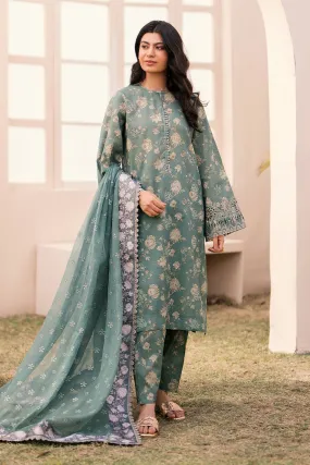 EMBROIDERED PRINTED LAWN UF-599