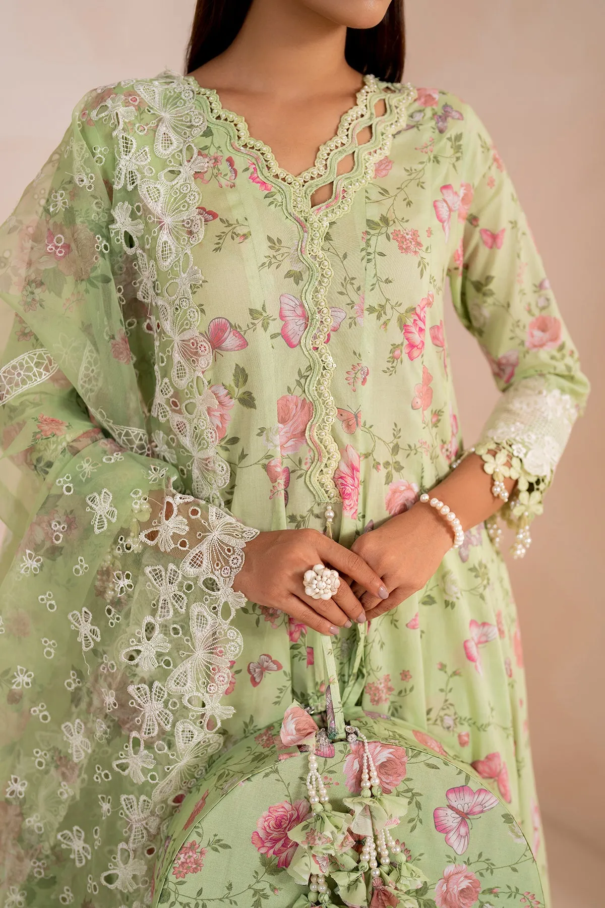 EMBROIDERED PRINTED LAWN UF-711