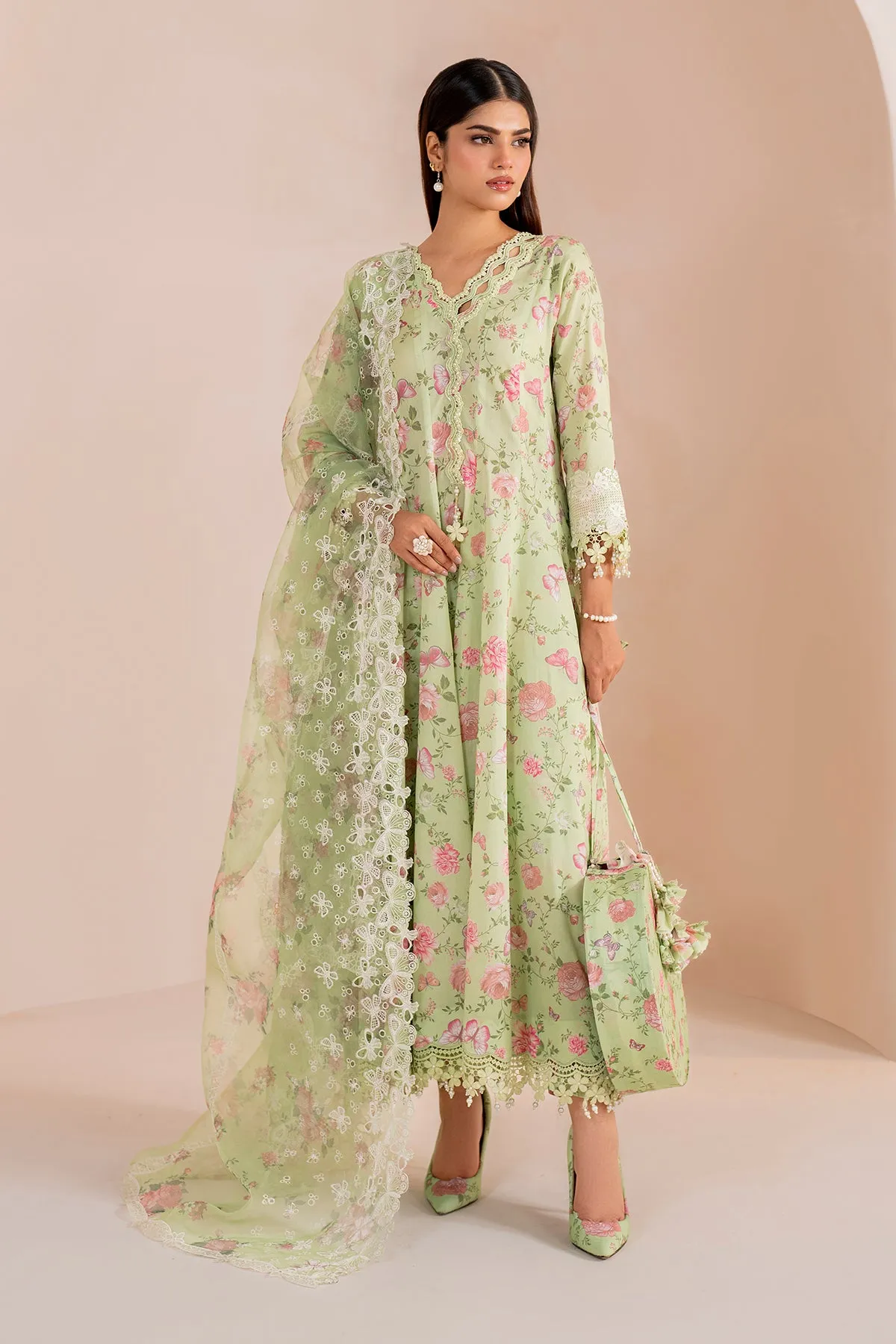 EMBROIDERED PRINTED LAWN UF-711