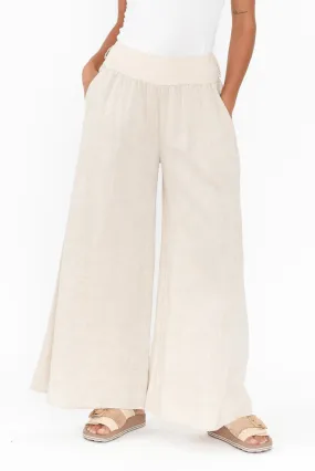 Emeline Beige Wide Leg Pants