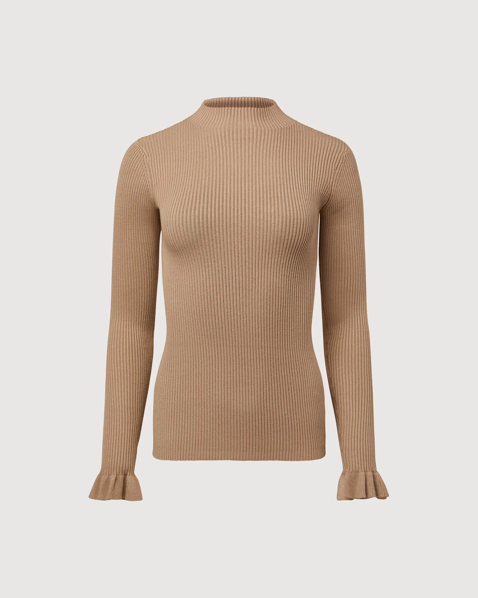 Flare Sleeve Mock Neck Sweater