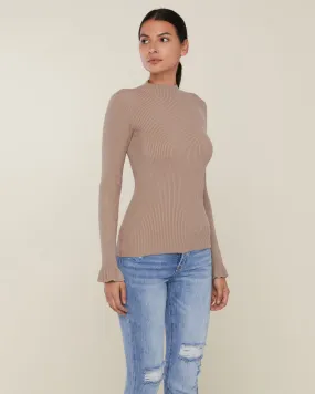 Flare Sleeve Mock Neck Sweater