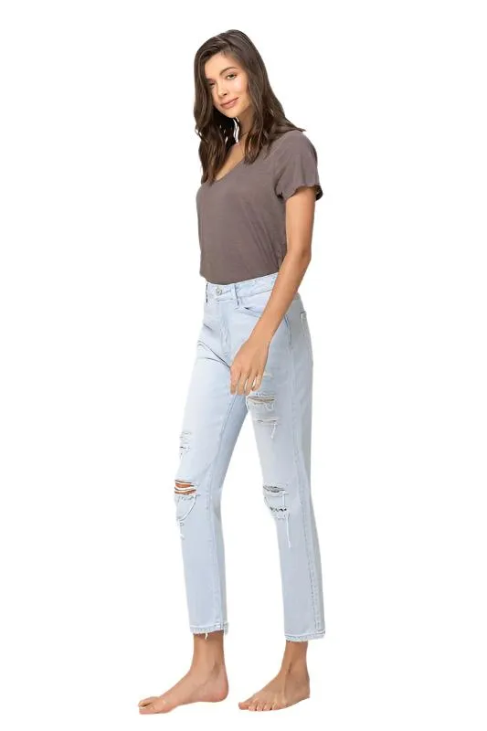 Flying Monkey Vervet SUPER HIGH RISE DISTRESSED CROP STRAIGHT