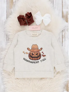 Heather Oatmeal Pumpkin Cowboy Top