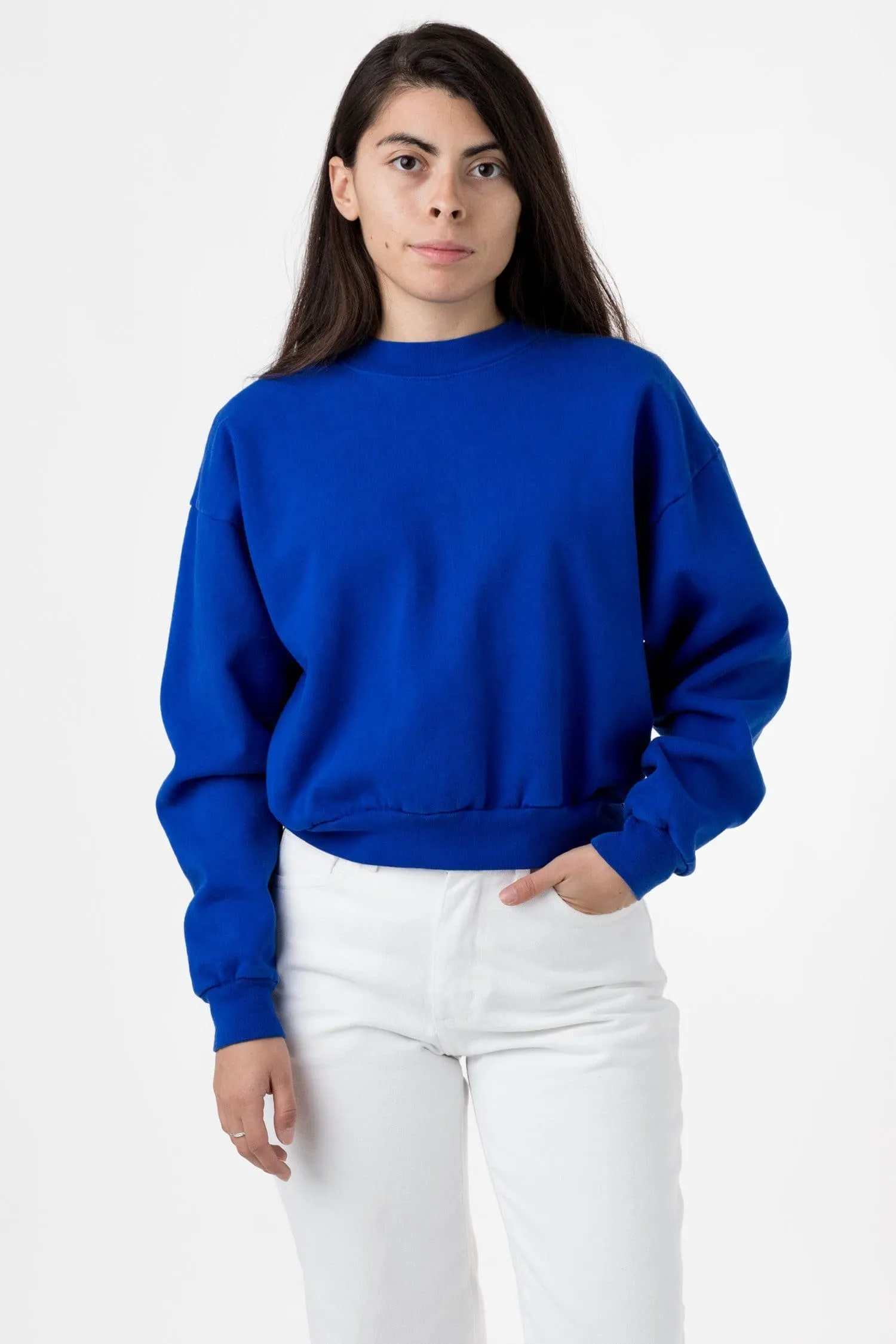 HF06GD - 14 oz Garment Dye Heavy Fleece Cropped Mock Neck Pullover