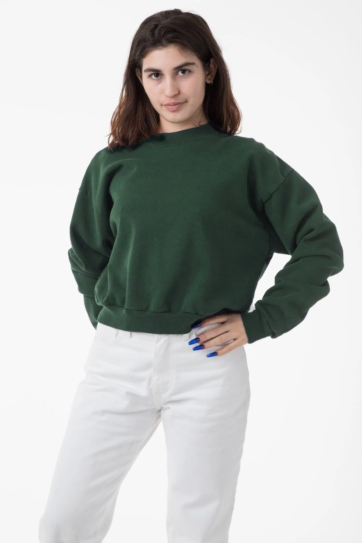 HF06GD - 14 oz Garment Dye Heavy Fleece Cropped Mock Neck Pullover