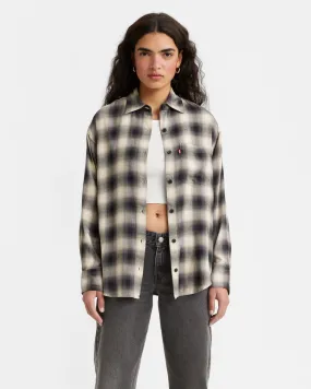 Levi's Womens Nola Oversized Shirt - James Plaid Blackened Pearl