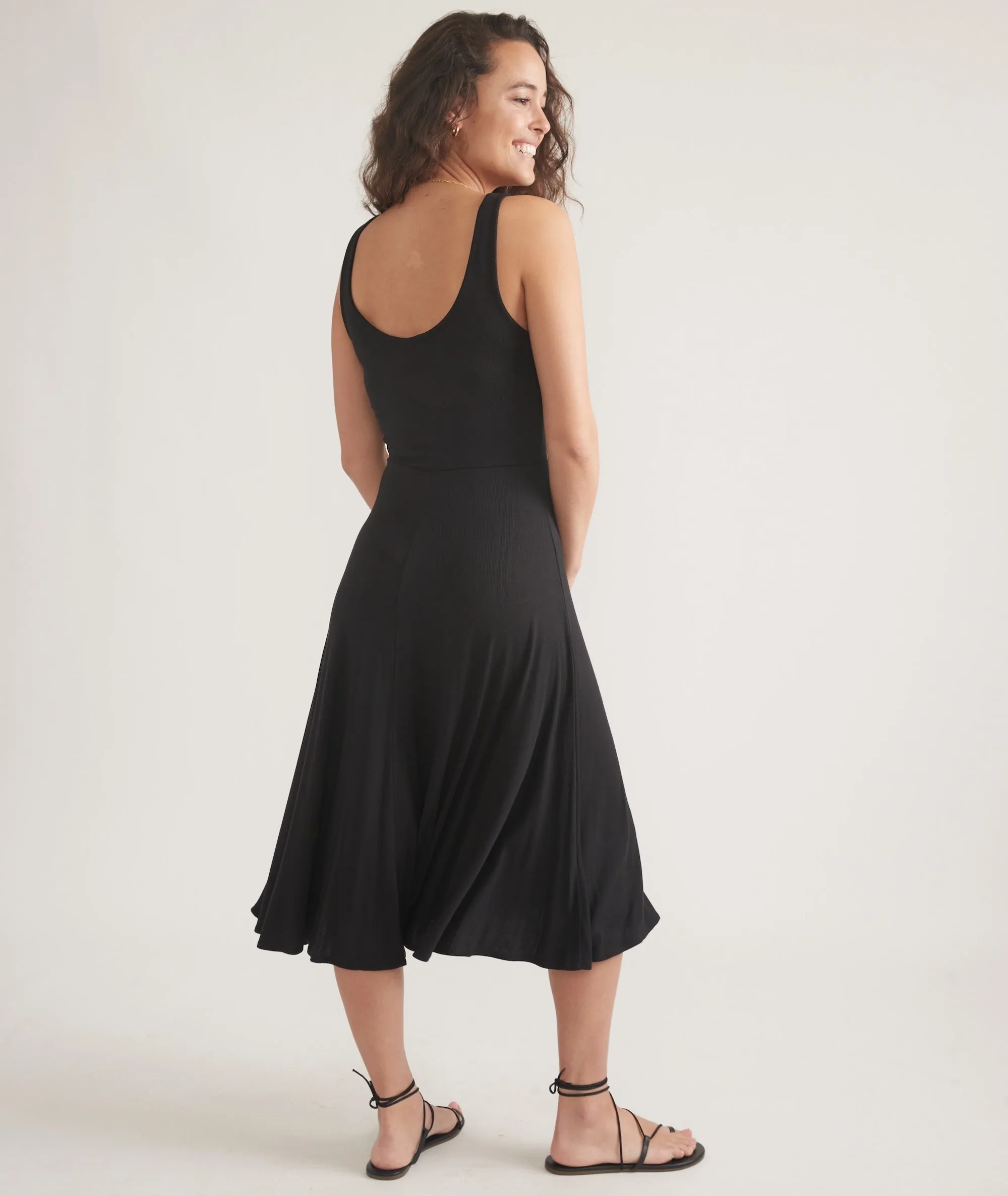 Lexi Rib Fit and Flare Midi Dress