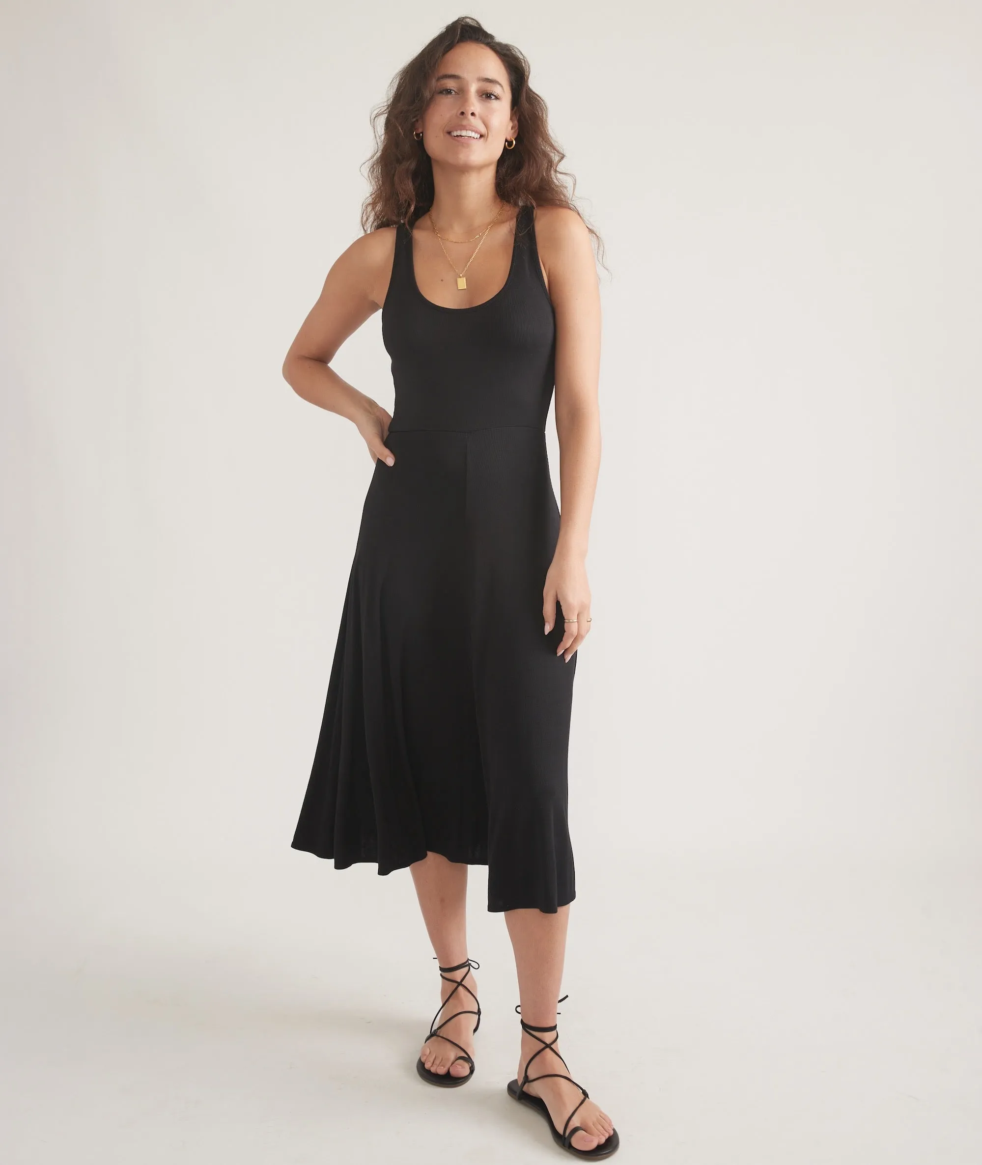 Lexi Rib Fit and Flare Midi Dress