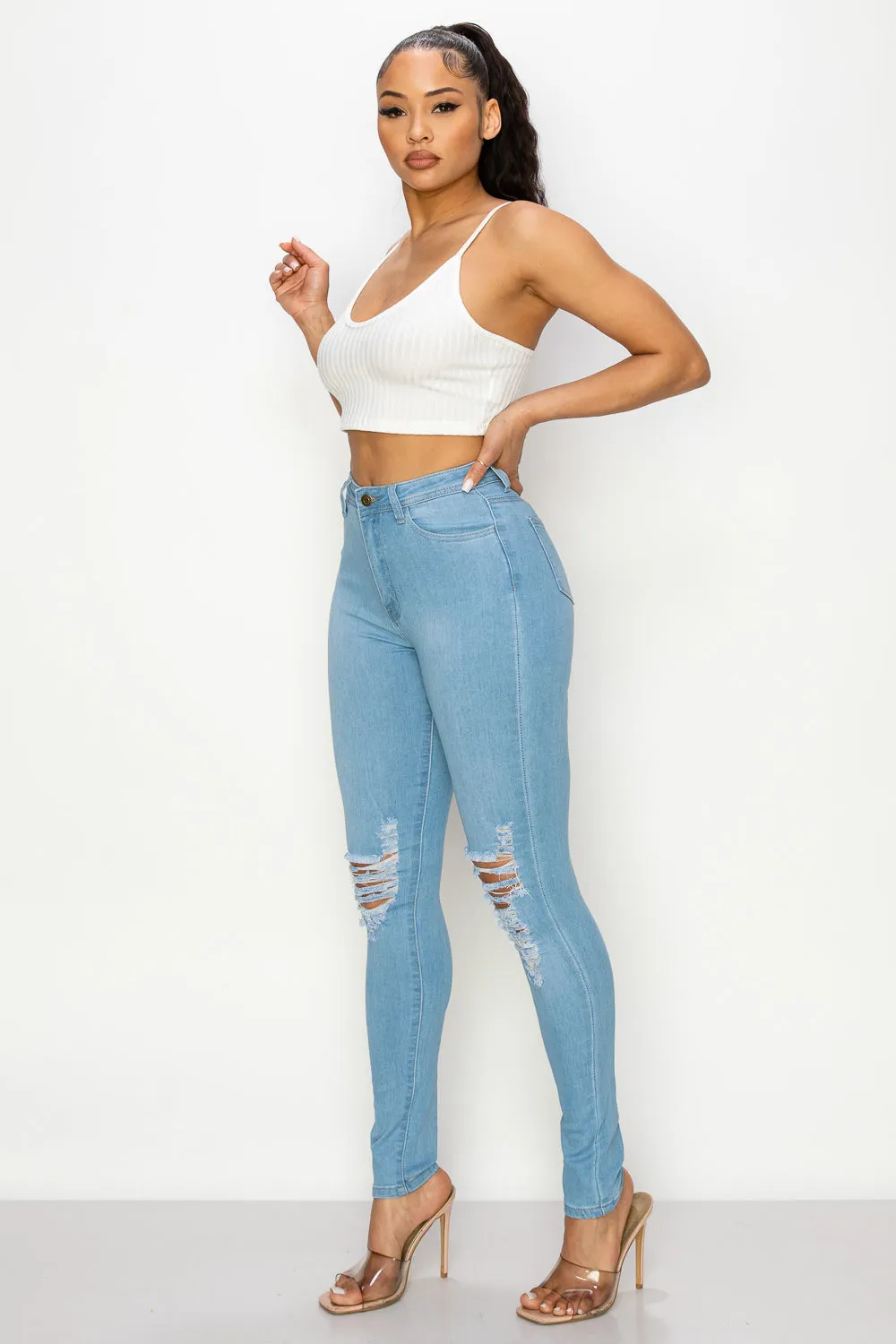 LO-202 RIPPED SKINNY DENIM