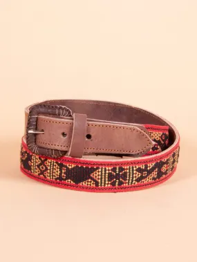 Men's Oaxacan Embroidered Leather Belt