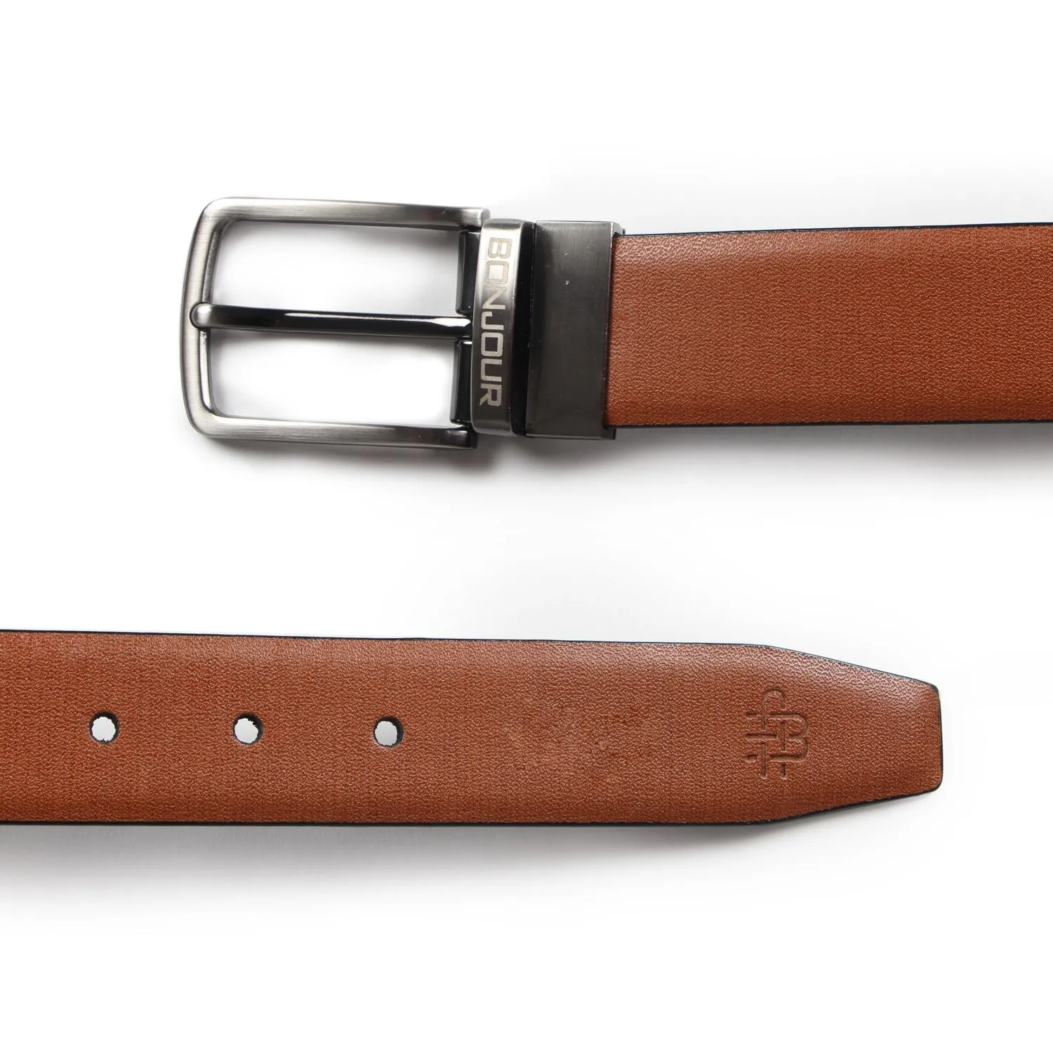 Men's Premium Solid Pure Leather Belt - Tan/Brown