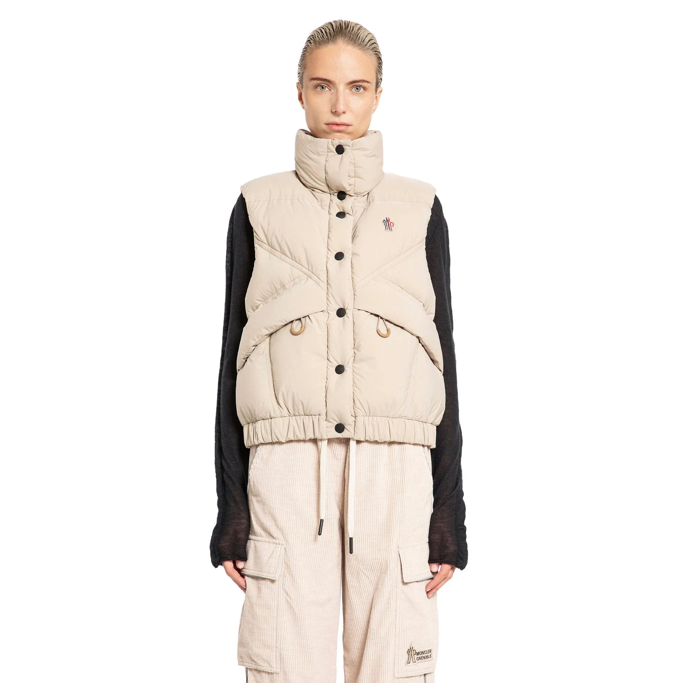 MONCLER GRENOBLE WOMAN BEIGE VESTS