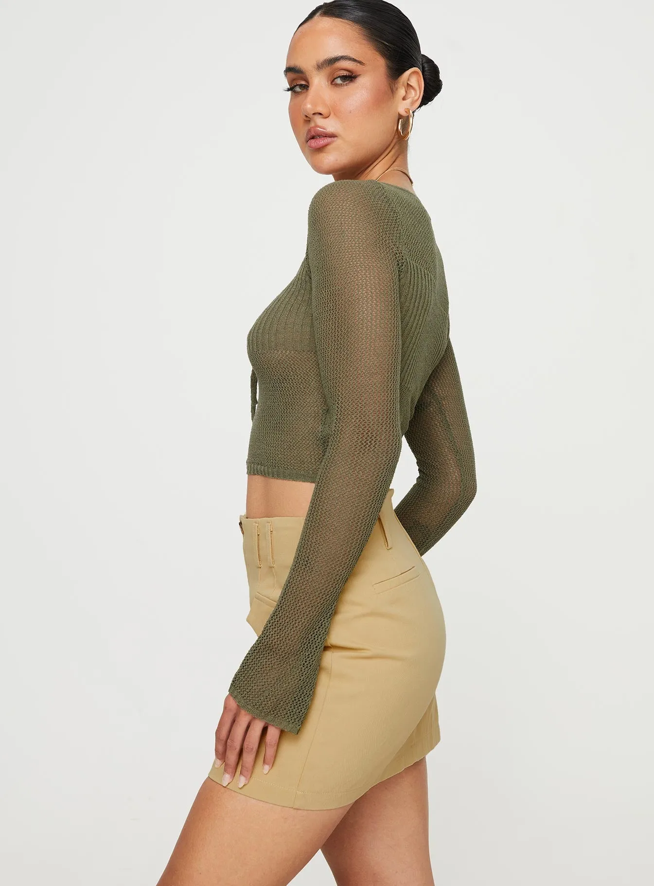 Oritz Cargo Mini Skirt Beige