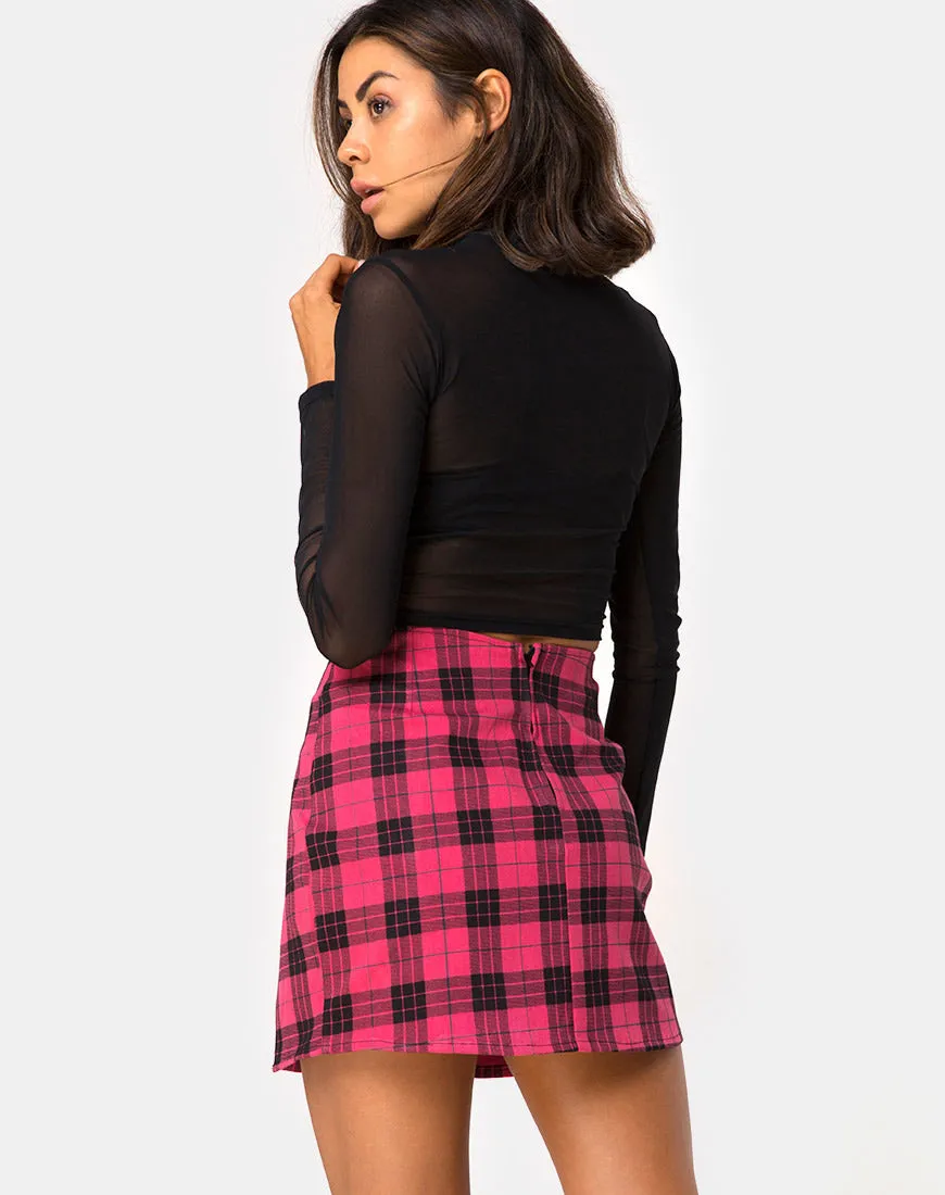 Pelmet Skirt in Winter Plaid Red / Black