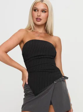 Per Usual Strapless Top Black