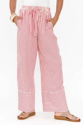 Portia Red Stripe Drawstring Pants