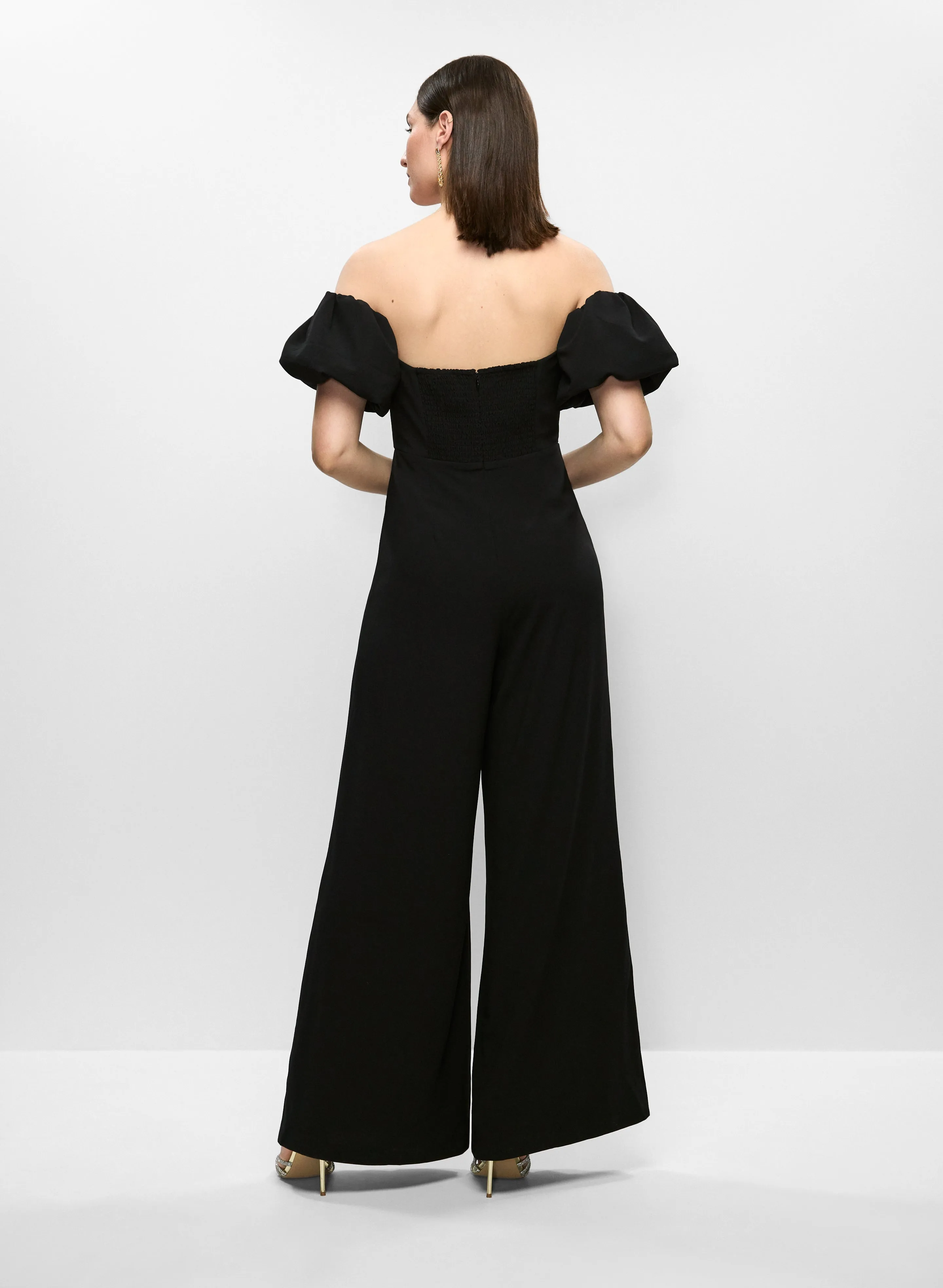 Puff Sleeve Off-The-Shoulder Jumpsuit