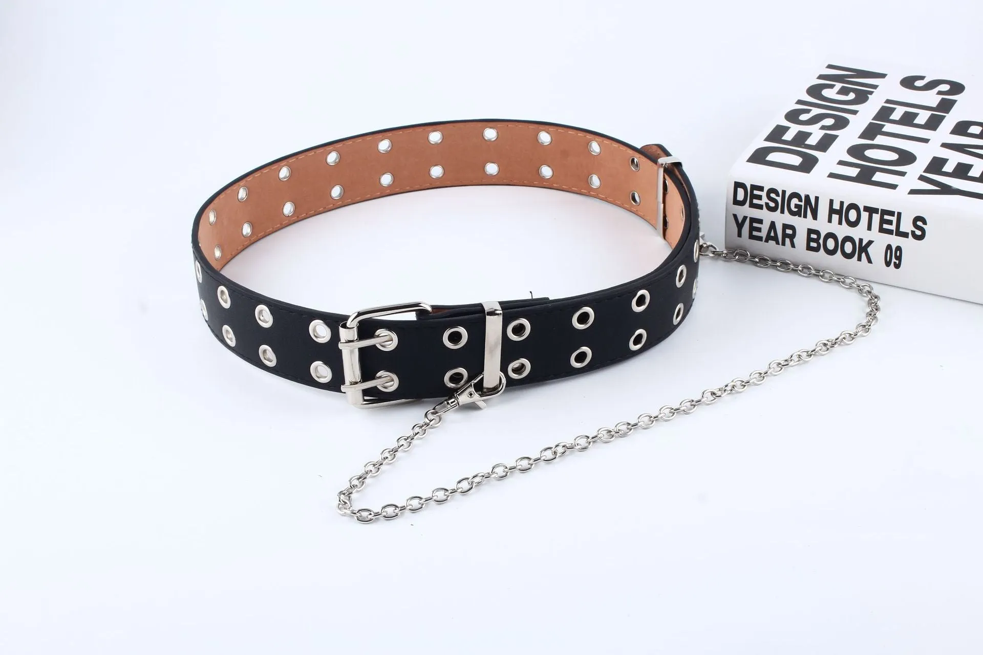 Punk Style Willow Nail Belt Female Korean Fashion Jeans Fashion Decorative Trousers Pu Leather Belt